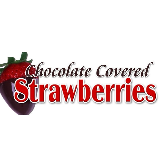 48" CHOCOLATE COVERED STRAWBERRIES DECAL sticker candy dipped chocolatier sweet