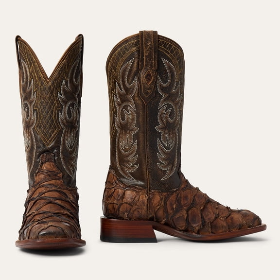 Men's Stetson Amazon Pirarucu Boots Handcrafted JBS Collection Brown