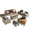 thumbnail image 4 of Ovios 10 Pieces Outdoor Patio Furniture with 54" Gas Fire Pit All-Weather Rattan Wicker Conversation Set Outdoor Sectionals for Garden, 4 of 12