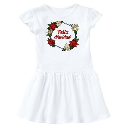 

Inktastic Feliz Navidad Poinsettia Gift Toddler Girl Dress