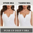 thumbnail image 6 of YANDW Women's Push Up Padded Bra T-Shirt Underwire Plunge Bra Add One Cup, Beige 34D, 6 of 9