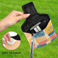 thumbnail image 4 of Haosy Colorful Line Doodle Squares Golf Mallet Putter Cover Strong Magnetic Leather Golf Club Headcover Closure, 4 of 7