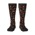 thumbnail image 2 of Picia Women Crew Soft Moisture-wicking Socks Red Chili Pattern Design Cotton Socks, One Size fit All, 2 of 9