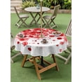thumbnail image 4 of Outdoor Tablecloths with Umbrella Hole & Zipper, Red Gradient Round Tablecloth 54 Inch, Abstract Polka Dots Vintage Modern Art Waterproof Table Cloth, Patio/Pool/Picnic Table Covers, 4 of 8