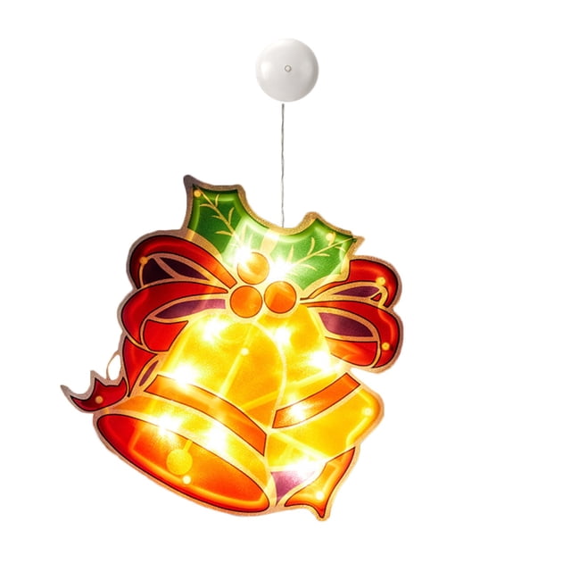 D Led Christmas String Lights With Suction Cups, Santa Tree Snowman Designs, Battery Usb Powered Window Decor