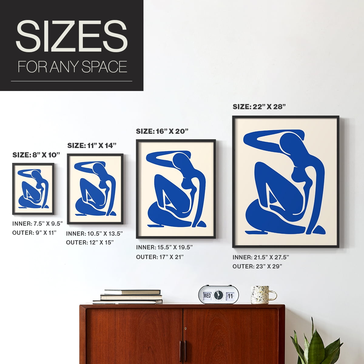 Matisse CXCV Framed Print in Black Solid Wood 11 x 14 Framed Print
