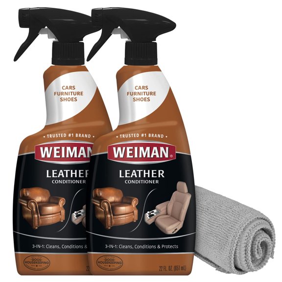 Limpiador de cuero, acondicionador y protector Weiman, paquete de 2