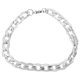 thumbnail image 1 of EeaseMX Pulseras de cadena gruesa para hombre, joyería retro para hombre, acero de titanio (plata), 1 of 7