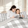 thumbnail image 4 of Manfei Geometric Check Twin Comforter Sets,White Gray Plaid Bedding Set,Light Gray Reversible,2-Piece,1 Comforter and 1 Pillowcase,2-Piece,1 Comforter and 1 Pillowcase, 4 of 7