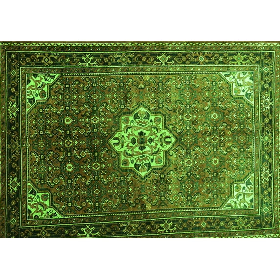 Ahgly Company Indoor Rectangle Persian Green Traditional Area Rugs, 2' x 4'