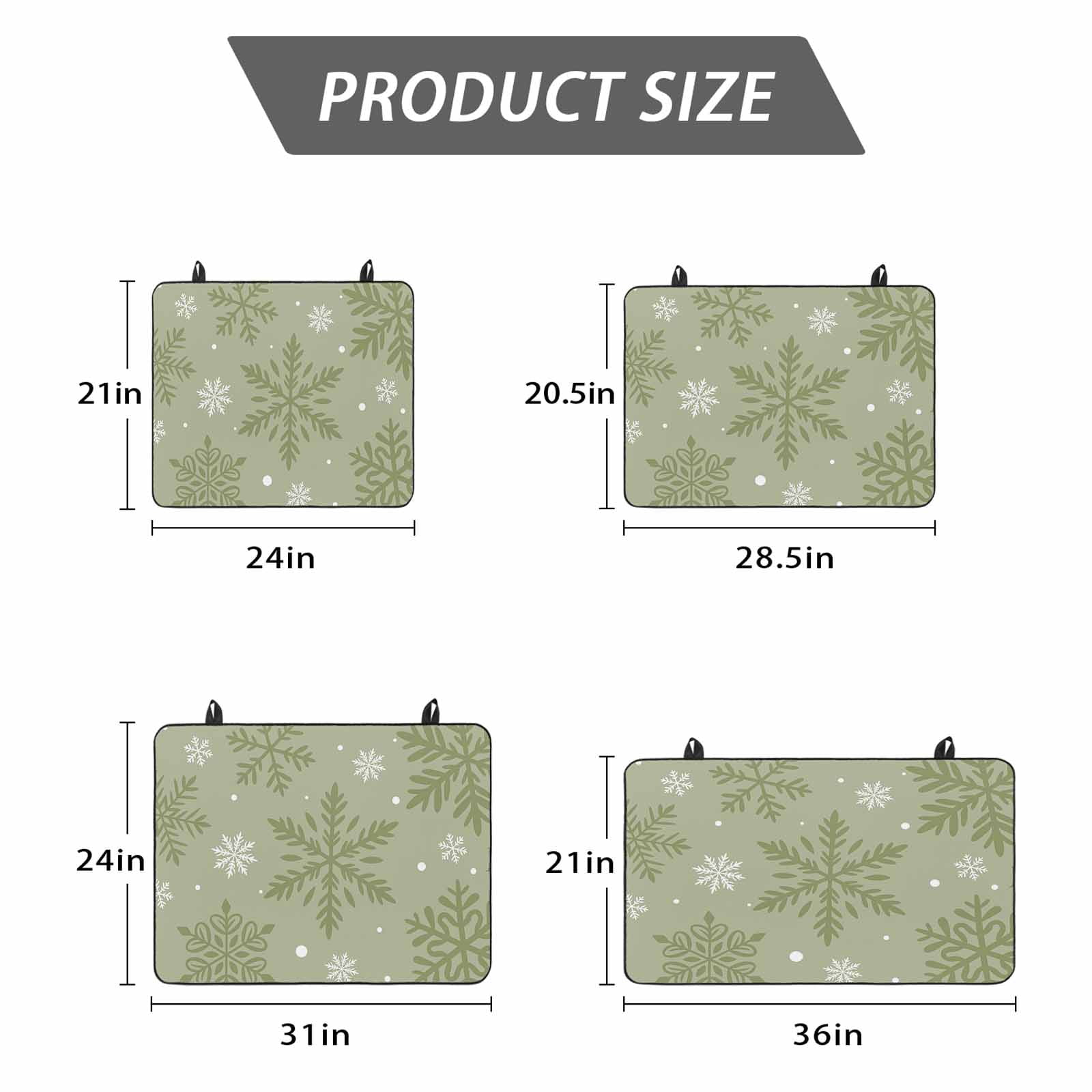Sage Green Christmas Stove Top Cover for Electric Stove, Heat-proof & Non Slip Glass Top Stove Cover Protector, Winter Xmas Snowflakes Textured Kitchen Flat Cooktop Rubber Mat 24x21 Inches