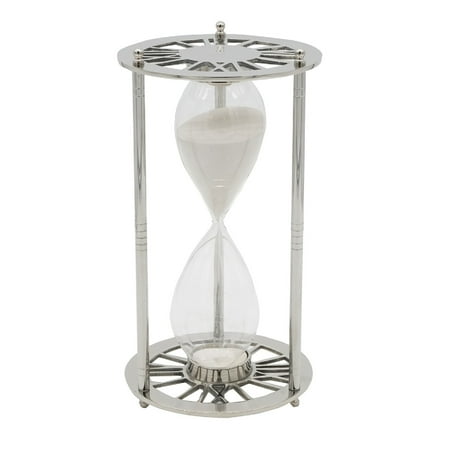

A&B Home Gobeil Aluminum Hourglass - 6.5 x 6.5 x 12 -Silver