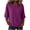 Purple, variant on ZZkhGO Women's 3/4 Sleeve Scoop Neck T Shirt Loose Casual Solid Color Basic Top Loose Fit Tops for All Season Daily Wear