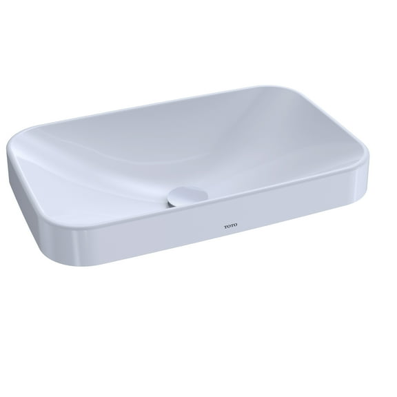 TOTO Arvina Rectangular 23" Vessel Bathroom Sink with CeFiONtect , Cotton White - LT426G#01