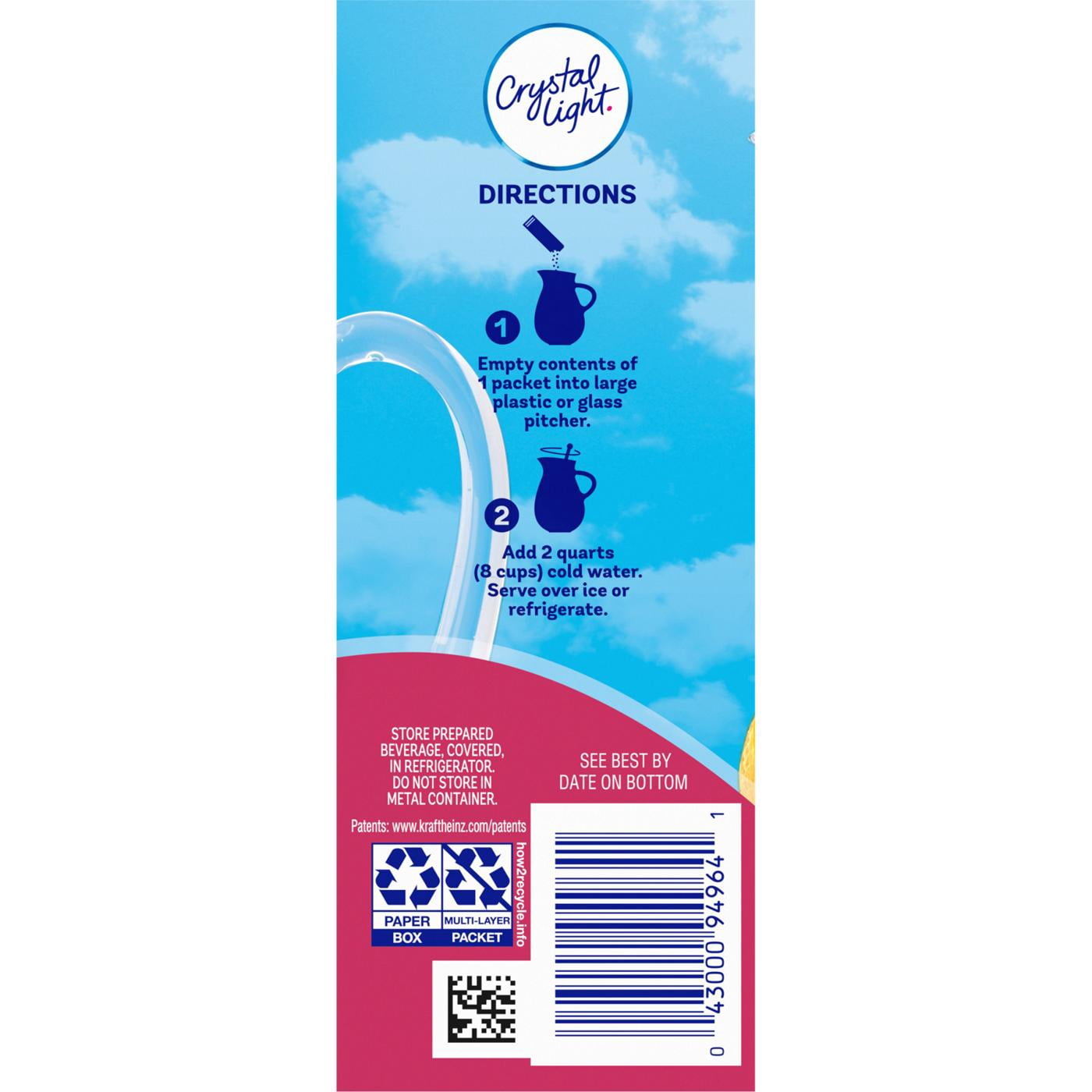 Crystal Light Raspberry Lemonade Drink Mix, 6 ct, 1.8 oz, Pack of 4