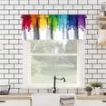thumbnail image 3 of Abstract Curtain Valances Rainbow Colored Paint Dripping White Background Curtains Valances for Farmhouse Living Room Kitchen Decor 54"x18", 3 of 5