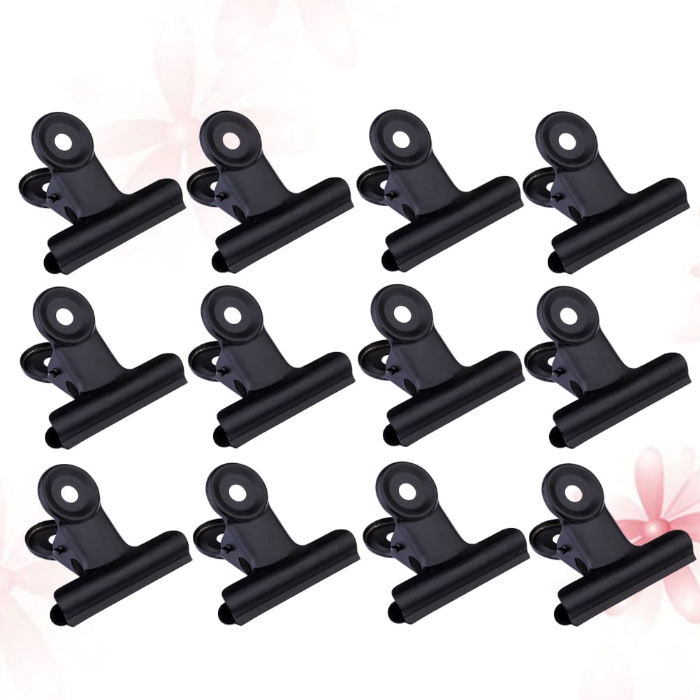 FRCOLOR 15pcs Stainless Steel Bag Clips Note Clips Heavy duty Bag Clips Metal Binder Sealing Clips Paper Clip Clamp for Home Daily Use 38mm,6.69"X0.39"X0.39"