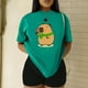 thumbnail image 3 of Playera Blusa De Capybara Enviando Un Corazon Ropa Chic Capibara Color Verde Talla Grande Marca Emil SaEs, 3 of 4