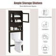thumbnail image 4 of Legahome Bathroom Cabinets Over The Toilet, Home Over The Toilet Storage with Inner Adjustable Shelf and Open Storage Shelf, Modern Over Toilet Cabinet Bathroom Organizer Cabinet Space Saver, Espresso, 4 of 8