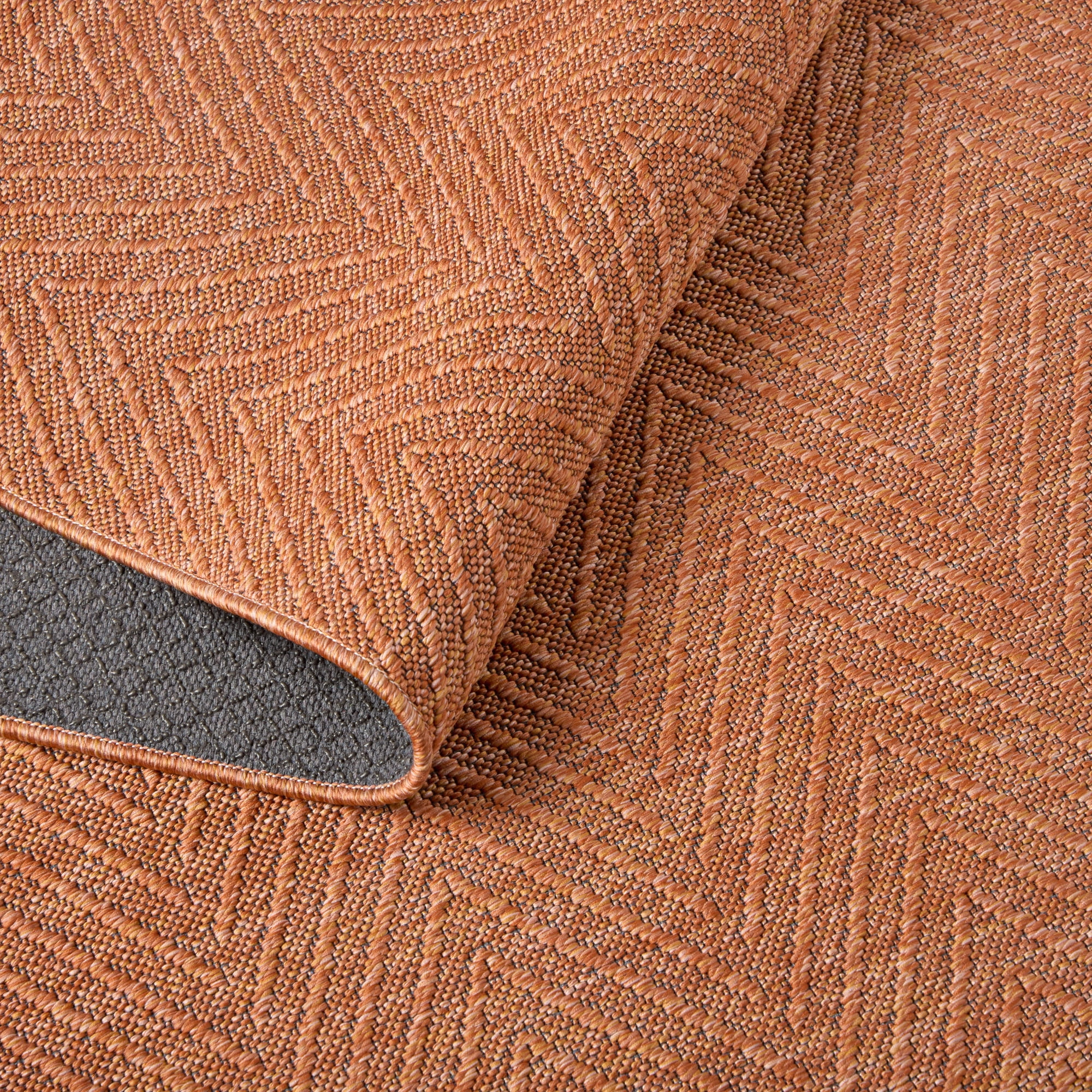 TOWN & COUNTRY BASICS Pax Herringbone Textured Solid Everwash® Washable Area Rug, Low Pile, Non-Slip Backing, Easy Clean Pet & Family Friendly Rug, Rust, 9'x12'