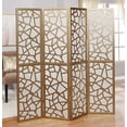 thumbnail image 2 of Roundhill Furniture Giyano 4 Panel Screen Room Divider, Gold, 2 of 4
