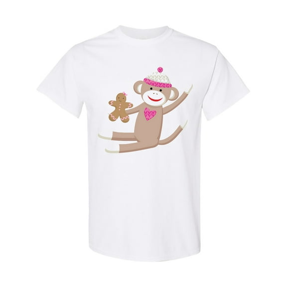 Inktastic Sock Monkey Gingerbread T-Shirt