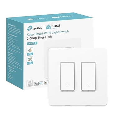 Kasa Smart Switch 2-Gang HS200-2, Single Pole,Neutral Wire Required, 2.4GHz Wi-Fi Light Switch Compatible with Alexa and Google Home, UL Certified, No Hub Required, White