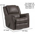 thumbnail image 2 of KINGCOMFORT King of Comfort Rhode Swivel Glider Recliner, 350 Lbs Weight Capacity, 72" Extended Length, Suggested User Height 5'6" to 5'10", 2 of 5