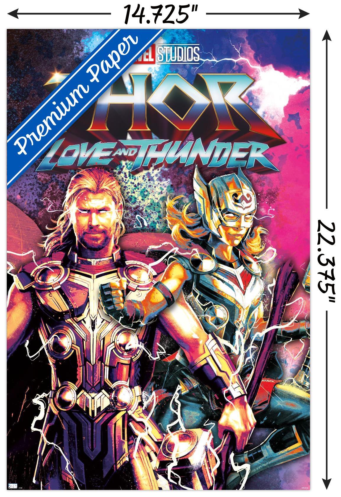 Marvel Thor: Love and Thunder - Duo Wall Poster, 14.725" x 22.375"