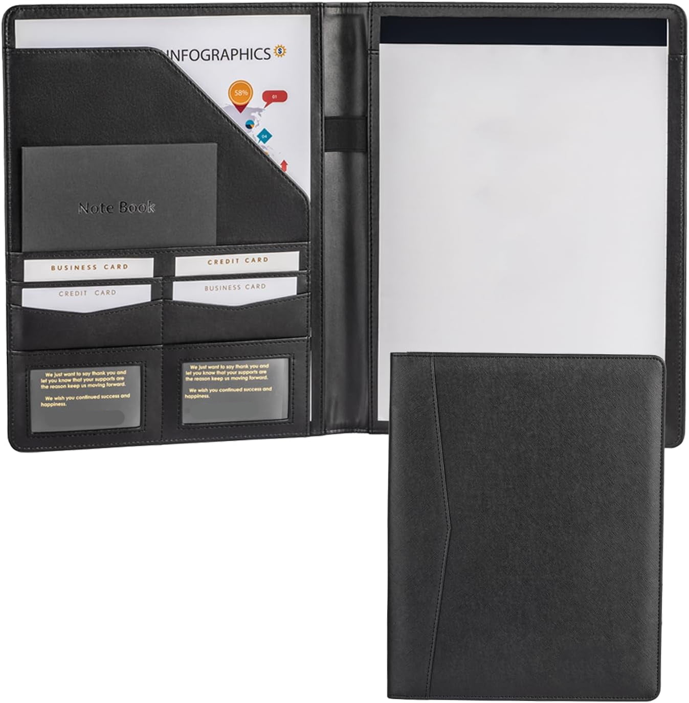 AZXCG Leather Portfolio with Zipper, Embossed PU Egypt AZXCG Leather Portfolio with Zipper, Embossed PU Egypt