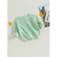 thumbnail image 3 of PaerPade Kids Baby Girls Sweater 3 6 9 12 18 24 Months 2T 3T 4T 5T Flower Print Winter Fall Warm Knit Sweater, 3 of 8