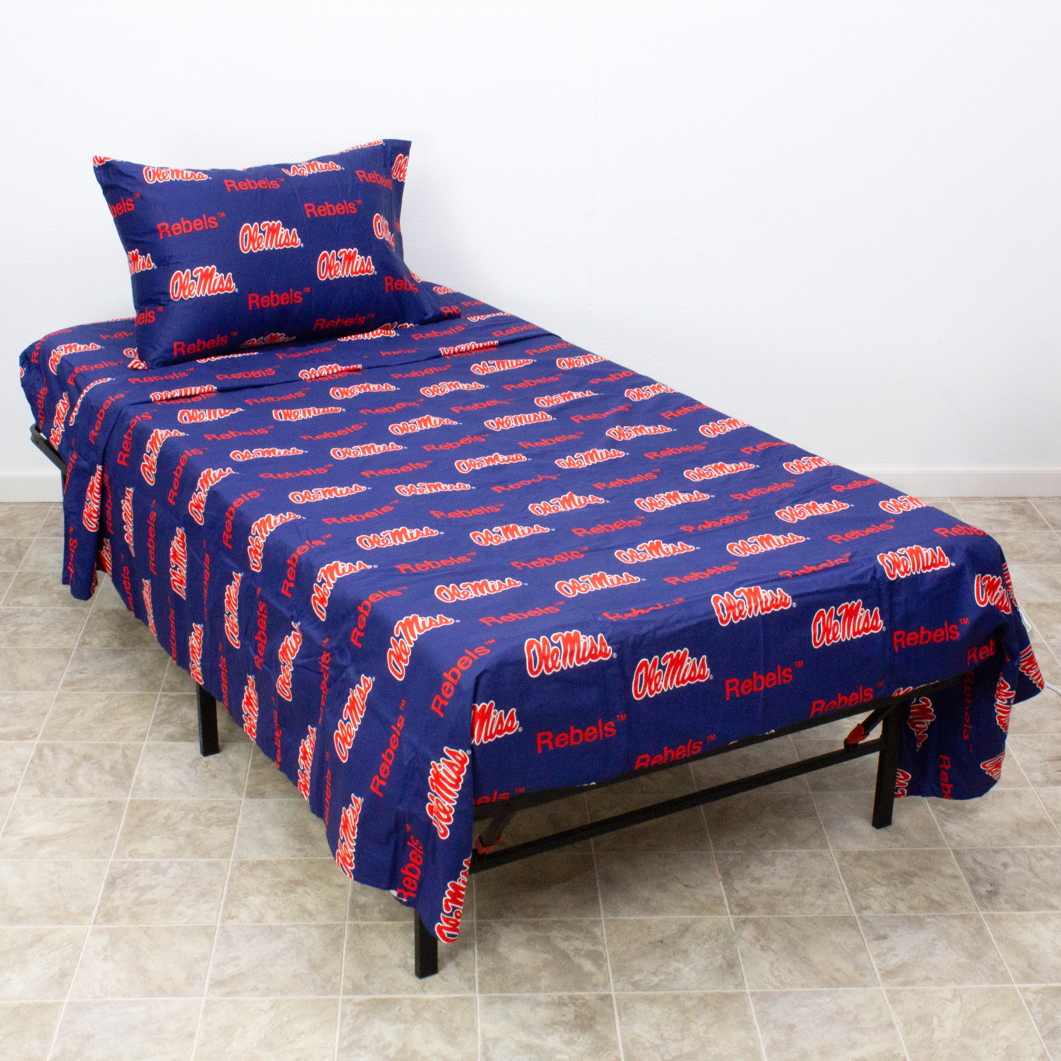 Ole Miss Rebels 100% Cotton Sheet Set Twin XL