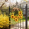thumbnail image 5 of Sunflower Wreath for Front Door 12 Inch – Artificial Yellow Sunflower and Greenery Spring Summer Garland for Wall, Porch, Patio and Home Decor, 5 of 8