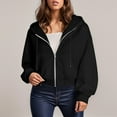 thumbnail image 2 of zaveiop Womens Zip up Hoodies Cropped Sweatshirts Casual Comfy Cute Zip Jackets Fashion Trendy Fall Outfits 2025 Y2K Clothes (Z1-Black, L), 2 of 5