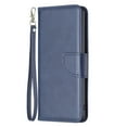 thumbnail image 6 of Wallet Case for iPhone 13 Pro Max, Retro Solid Color Premium Leather Credit Card Holder Wallet RFID Blocking Case with Wrist Strap Stand Magnetic Flip Cover For iPhone 13 Pro Max, Blue, 6 of 8
