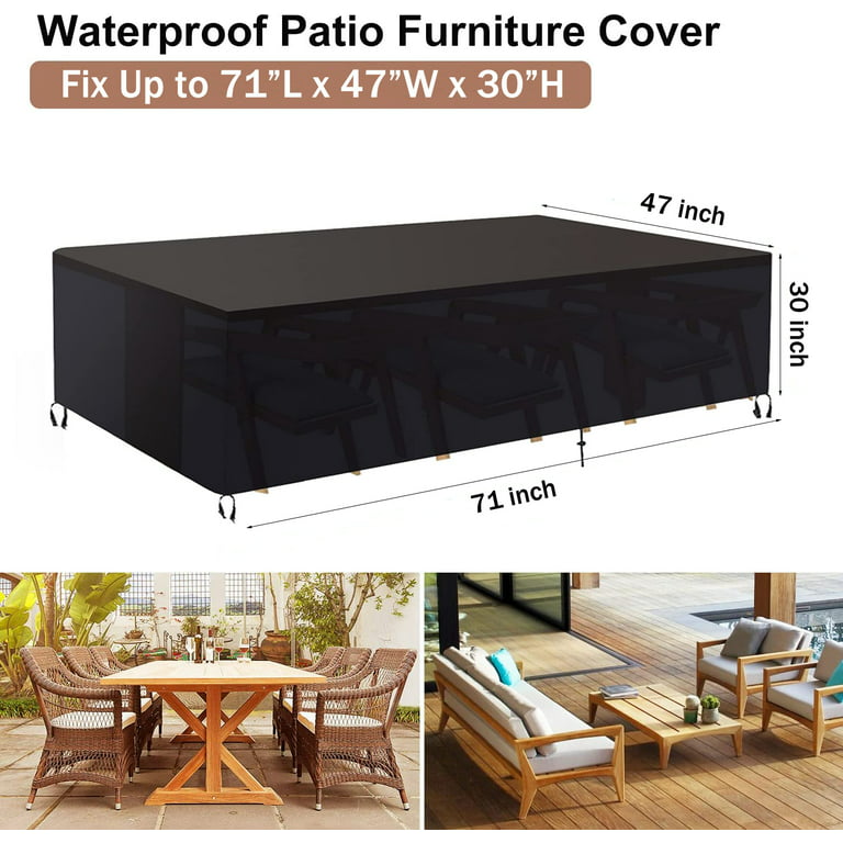 Patio Furniture Cover 110*71*28 inches inches Outdoor Furniture Set Covers  Table and Chairs Seat Covers Waterproof Dust-Proof Garden