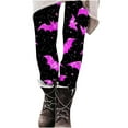 thumbnail image 4 of Riecok Halloween Leggings for Women High Waist Casual Stretchy Bat Print Legging Tights Yoga Sport Pants, 4 of 6