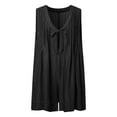 thumbnail image 5 of Women Denim Romper Polyester Cotton Sleeveless Tie Front Casual Outfit, 5 of 5