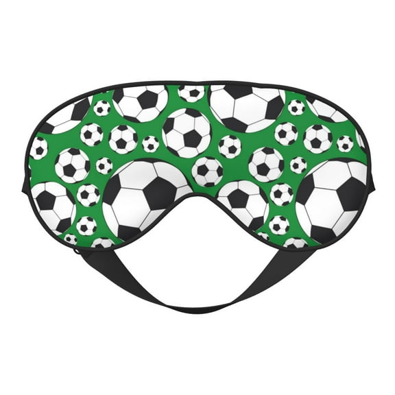 Eye Sleep Mask for Women Men - soccer balls green print Adjustable Soft Buckle Travel Eye Masks for Sleep Mask Blackout, Sleeping Mask for Women Men, Funny Blindfolds for Party Games