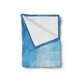 thumbnail image 2 of Blue Soft Flannel Fleece Throw Blanket, Abstract Polygonal Blue Ombre Effect Geometrical Futuristic Crystal Looking Art, Cozy Plush for Indoor and Outdoor Use, 70" x 90", Baby Blue Blue, by Ambesonne, 2 of 5
