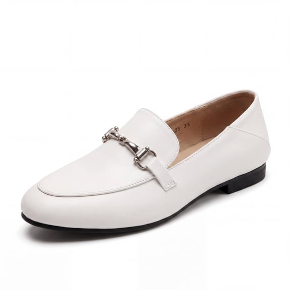 Rexoro Women's Loafers Flats Leather Backless Slip On Office Casual Shoes