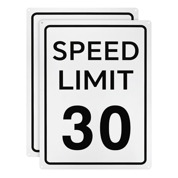 Uxcell 2-Pack Speed Limit 30 MPH Sign 16" x 12" Aluminum Weather Resistant Traffic Sign