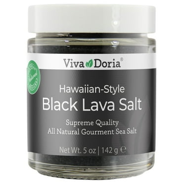 Hawaiian Black Lava Salt (Fine Grain) Black Sea Salt (5 oz glass jar)