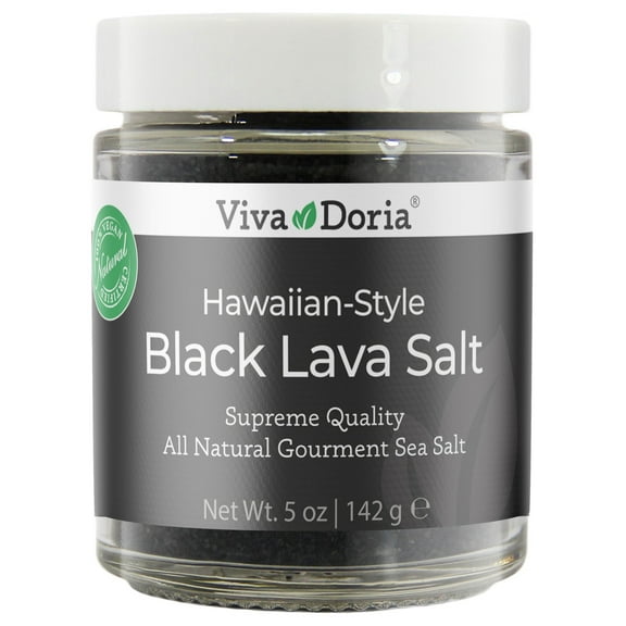 Hawaiian Black Lava Salt (Fine Grain) Black Sea Salt (5 oz glass jar)