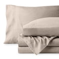 thumbnail image 5 of Bare Home Washed Sheet Set - Premium 1800 Collection - Deep Pocket - 3 Piece - Twin XL, Pebble Beach, 5 of 8