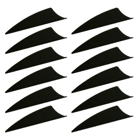 Recurve Bow TPU Gum Feather Fletching 1.75 In Universal Fletches 7 color Black
