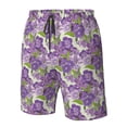 thumbnail image 5 of Naloa Violets Flowers Men's Beach Shorts, Surfing shorts, Swim trunks, Quick Dry Swim Trunks for Surfing Beach Fun - Large, 5 of 9