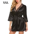 thumbnail image 1 of Camisón sexy Mujeres Niñas Encaje Albornoz Camisón Ropa de dormir Vestido, Negro, XXL Inevent AP001162-20B, 1 of 7