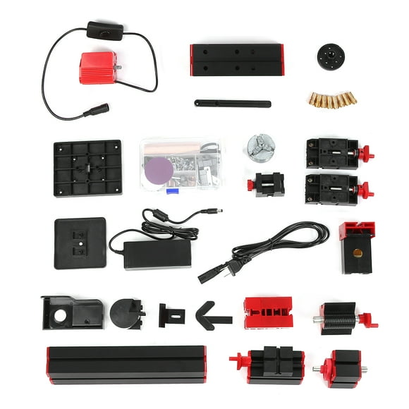 Metal Lathe Woodworking,Mini 6 in 1 Mini Motorized Jigsaw Grinder Wood Metal Lathe Woodworking User-Friendly Design