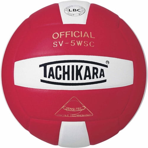 Tachikara SV-5WSC NFHS Composite Leather Volleyball Scarlet/White/Royal 
